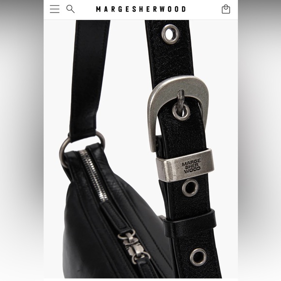 Marge Sherwood Outpocket Hobo Mini (black glossy plain) - Picture 5 of 16